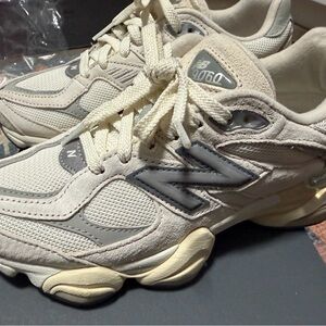 New Balance Off-White and Gray Athletic Shoes